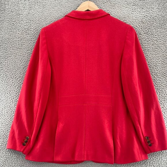 Talbots Blazer Womens 14W Plus Aberdeen Red Knit Stretch Button Pockets Office - Picture 3 of 9